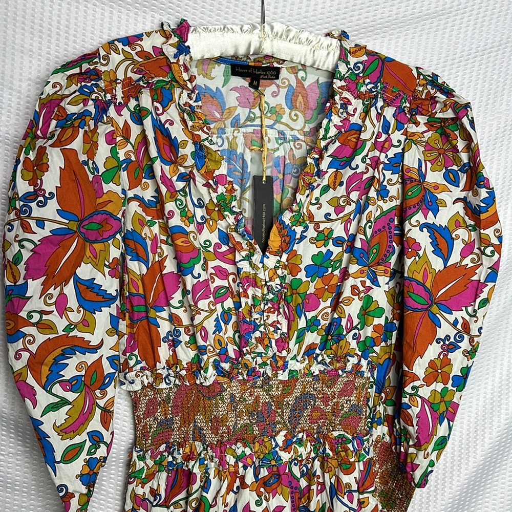 NWT House of Harlow 1960 puff Half sleeves Floral Dress - Picture 11 of 16